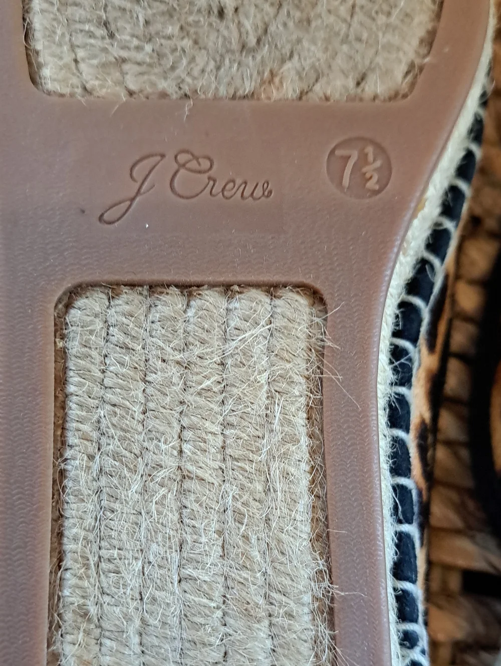 J.Crew Womens Preppy Leopard Print Calf Hair Slip On Espadrilles Flat Mules 7.5